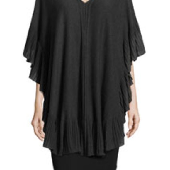 NWT Max StudioRuffled-Trim Knit Poncho - Picture 3 of 11